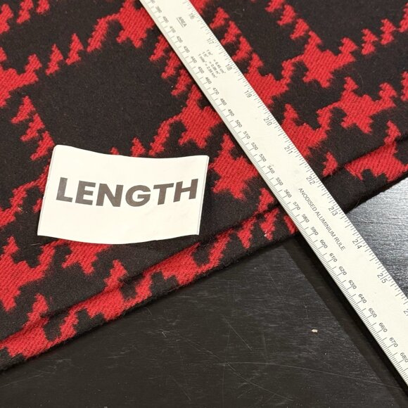 Talbots Womens Size 16 Wool Red Black Houndstooth Skirt Academia Office Siren - Picture 10 of 10